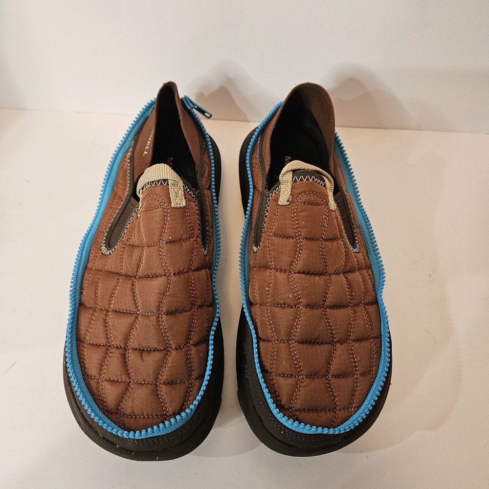 Merrell Hut Moc 2 Zip Packable Slip On Shoes Mens 10 Brown Zipper Earthy Rugged